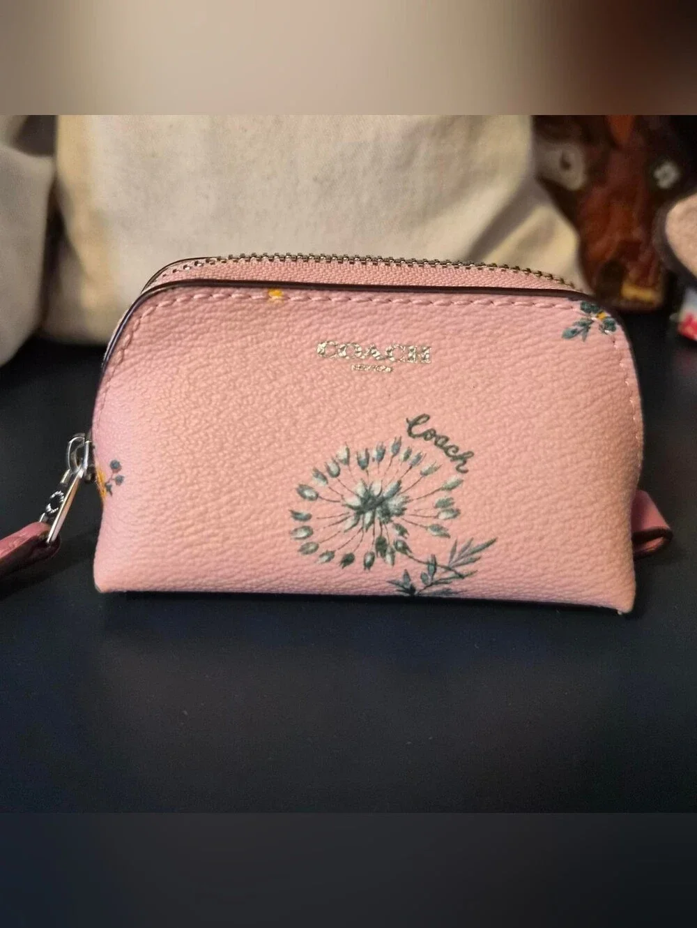Coach Small Pink Floral Cosmetic Pouch - Picture 1 of 6